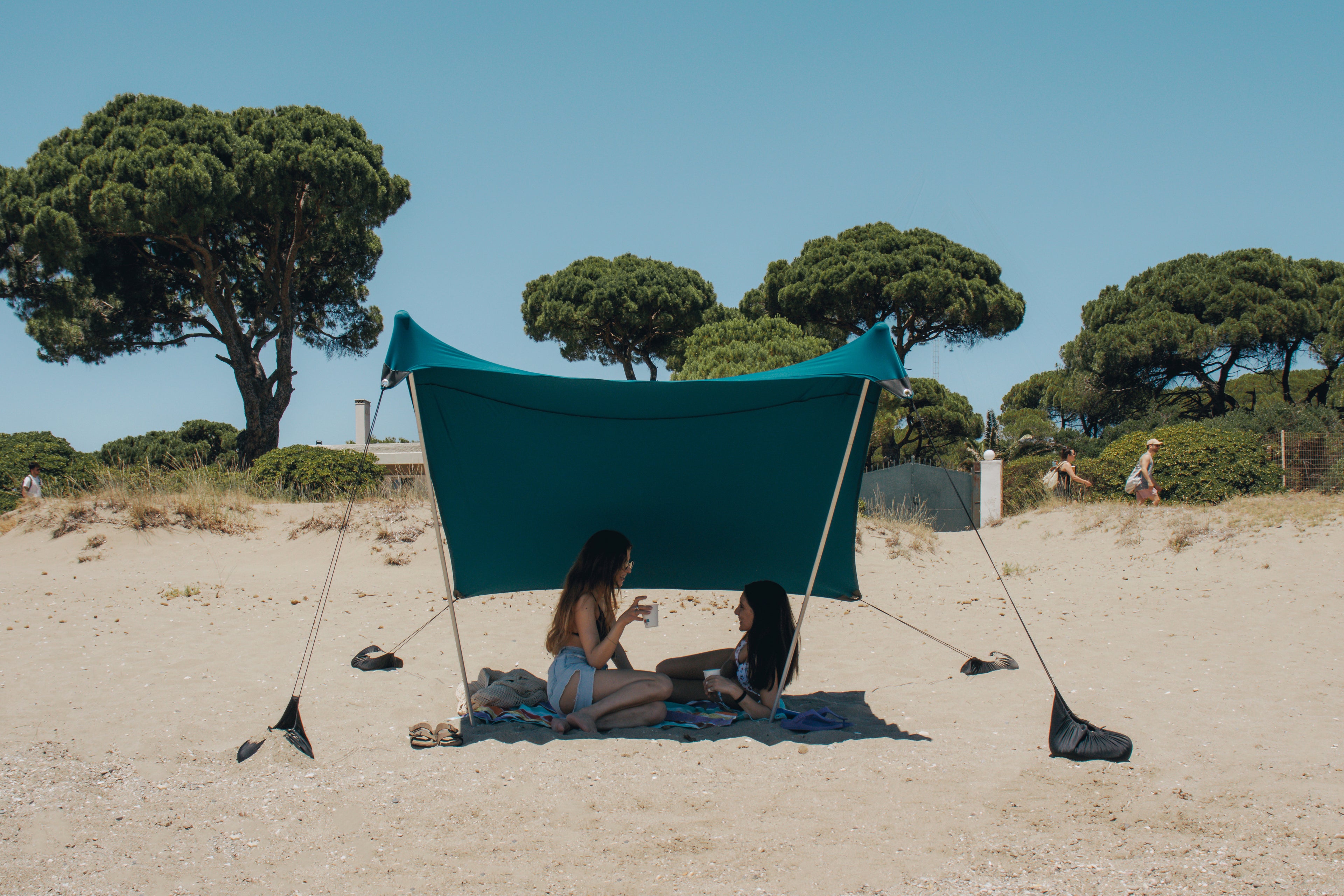 2x2 tent AETHER EXPLORER 2X2 Petrol Blue Beach Tent – AETHER OUTDOORS